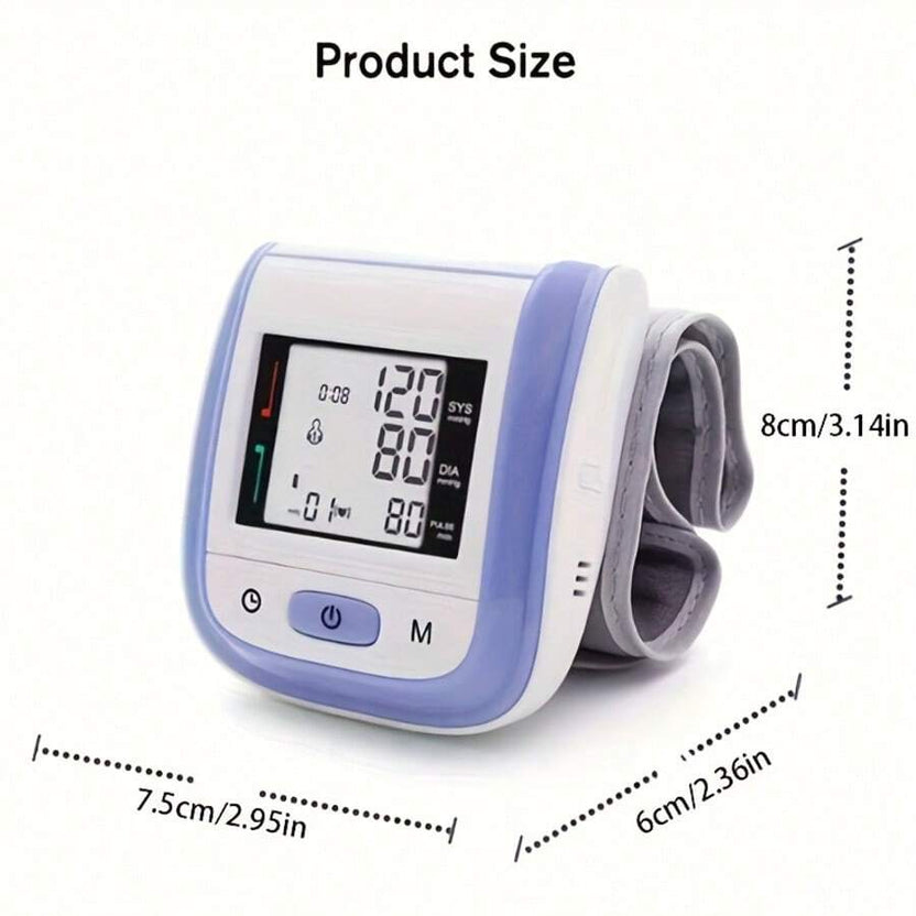 Sale 50% 🔥Digital Wrist Blood Pressure Monitor – LCD Screen, Voice, Portable Case